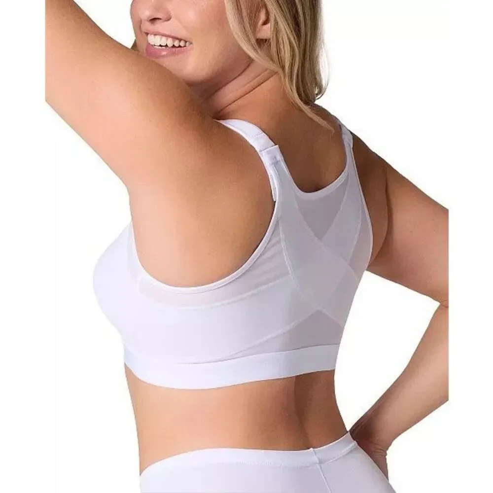 Leonisa NWT Multi Functional Back Support Posture Corrector Wireless Bra White 4